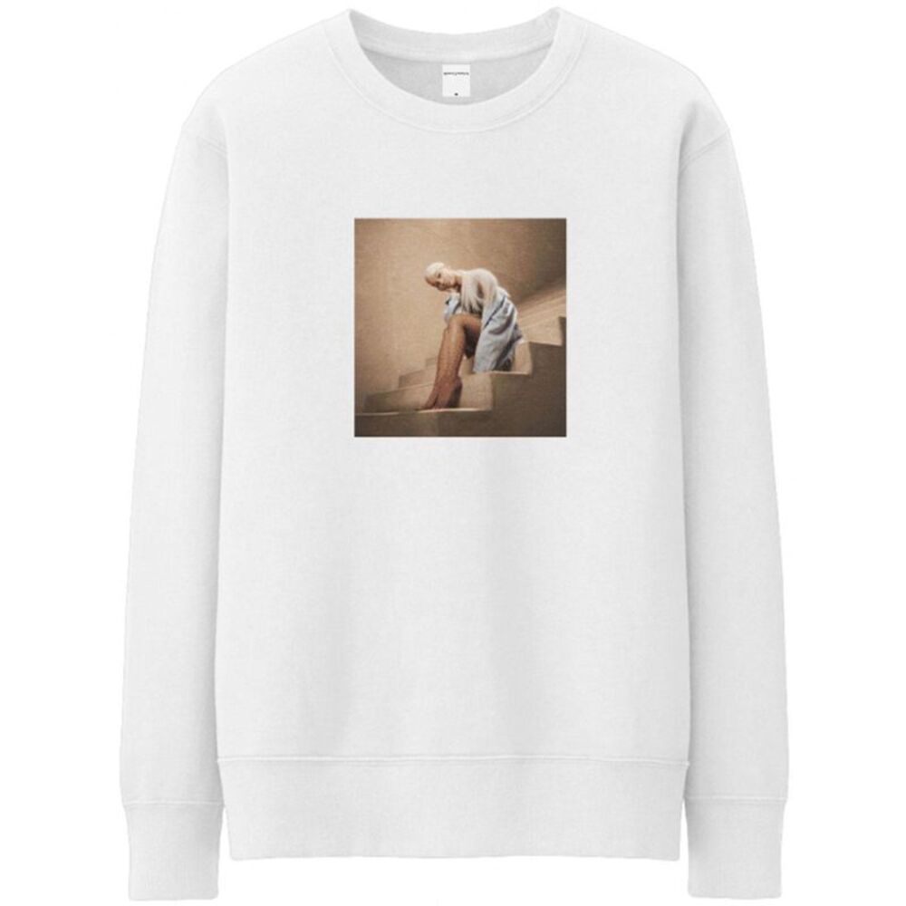 Ariana Grande Unisex Adult Stairs Sweatshirt / White